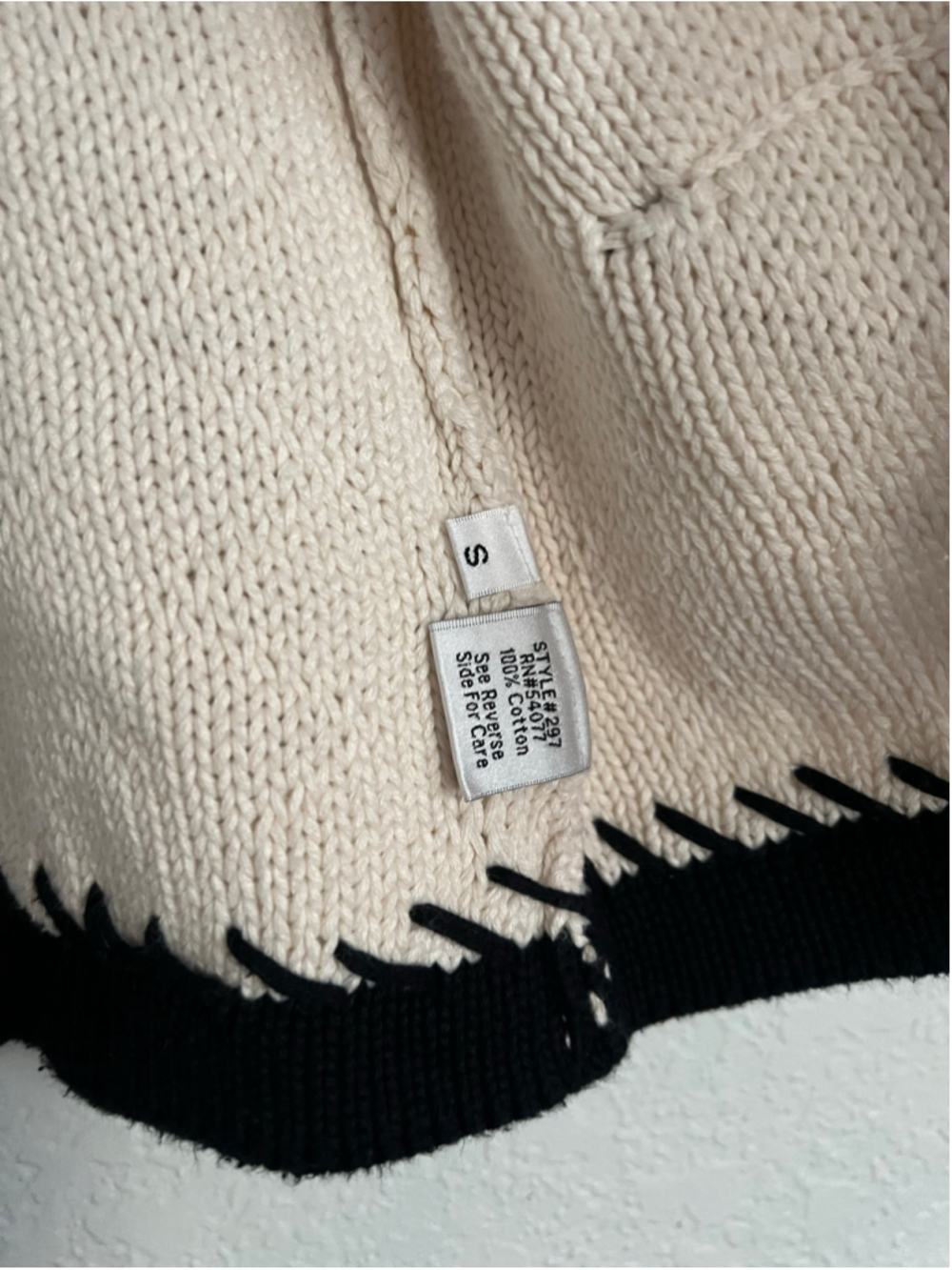 Women's Cabi Socialite Cream & Black Knit Cardigan Sweater Size S - Picture 4 of 7